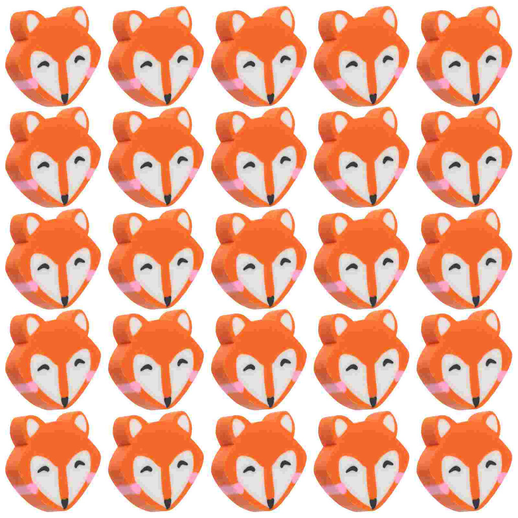 

50 Pcs Little Fox Eraser School Students Birthday Stationery Classroom Rewards Drawing Pencil Erasers Stationery Accessory
