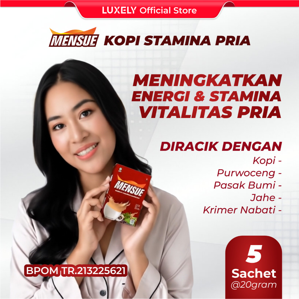 

Kopi Stamina herbal purwoceng, pasak bu-mi & jahe memelihara vitalitas pria MENSUE 1box 5 sachet