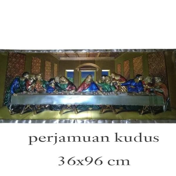 perjamuan kudus bahan alumunium foil timbul gambar saja tanpa bingkai