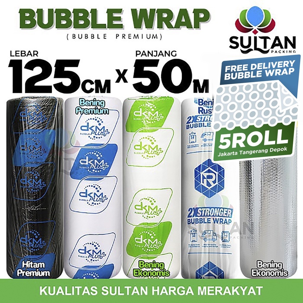 

Plastik Bubble Wrap 125cm x 50m DKM Plus Bubblewrap PREMIUM TERMURAH / ROLL