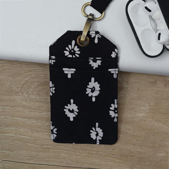

NONA RARA - Lanyard Garut Black A0070, Lanyard ID Card Holder Batik Modern
