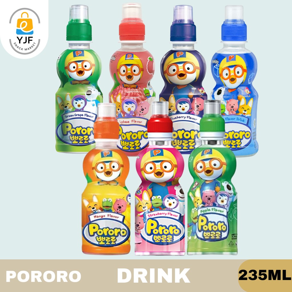 

Pororo Drink / Minuman Rasa Buah Kemasan 235ml / Minuman Rasa Buah Lychee / Apple / Blueberry / Milky