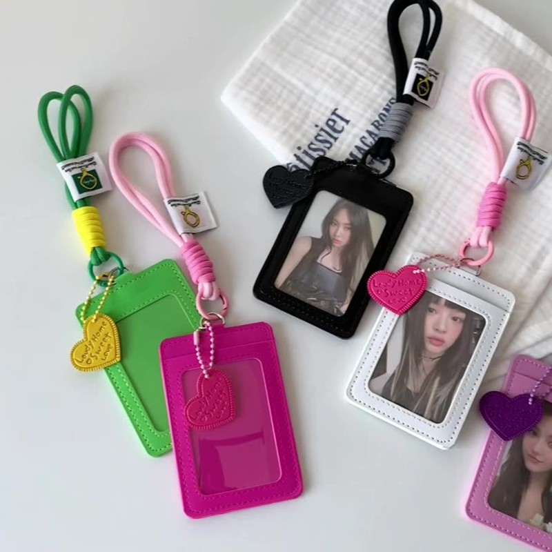 

Kpop Photo Card Display Pendant Ins Photo Card Holder Keychain Student ID Card Protective Cover Student Backpack Hanging Pendant