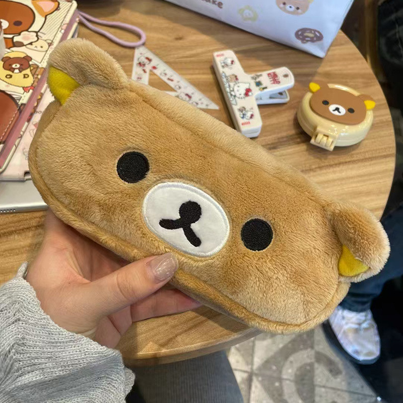 

Kawaii rilakkuma pencil case children and girls ins hot cute cartoon bear pencil wallet organizer pen bag school stationery gift