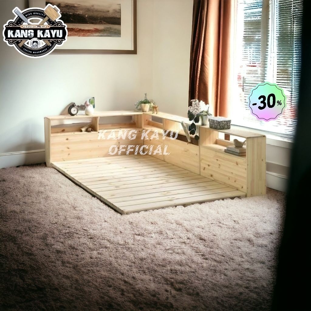 Kang Kayu Dipan Kasur 100x200 Single Bed Dipan Kayu Alas Kasur Kayu Tatakan Kasur Type A4