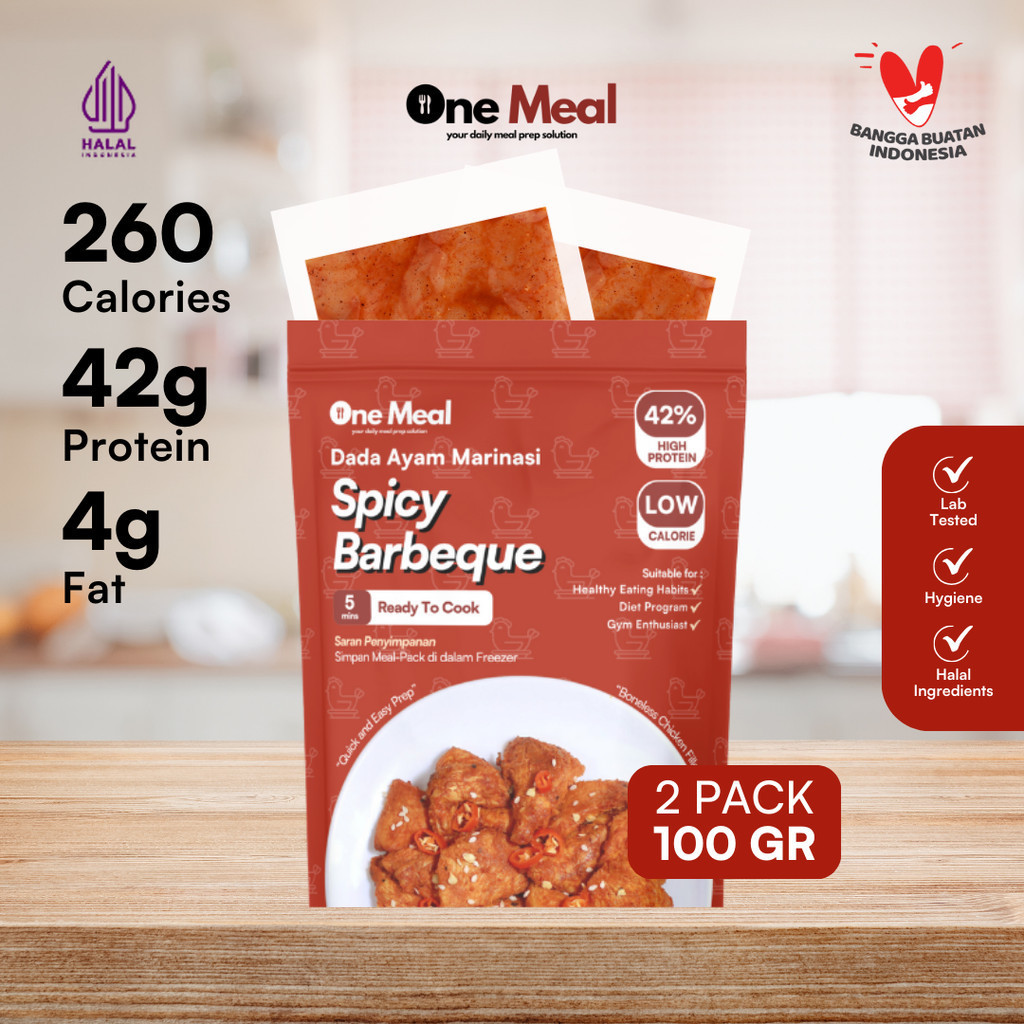 

One Meal Lauk Dada Ayam 42g Protein | Spicy Barbeque | Makanan Sehat dan Diet (Ready to Cook)