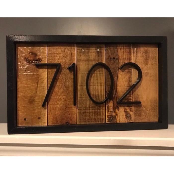 Nomor Rumah Rustic Ukir Kayu HDU12 - kayu solid