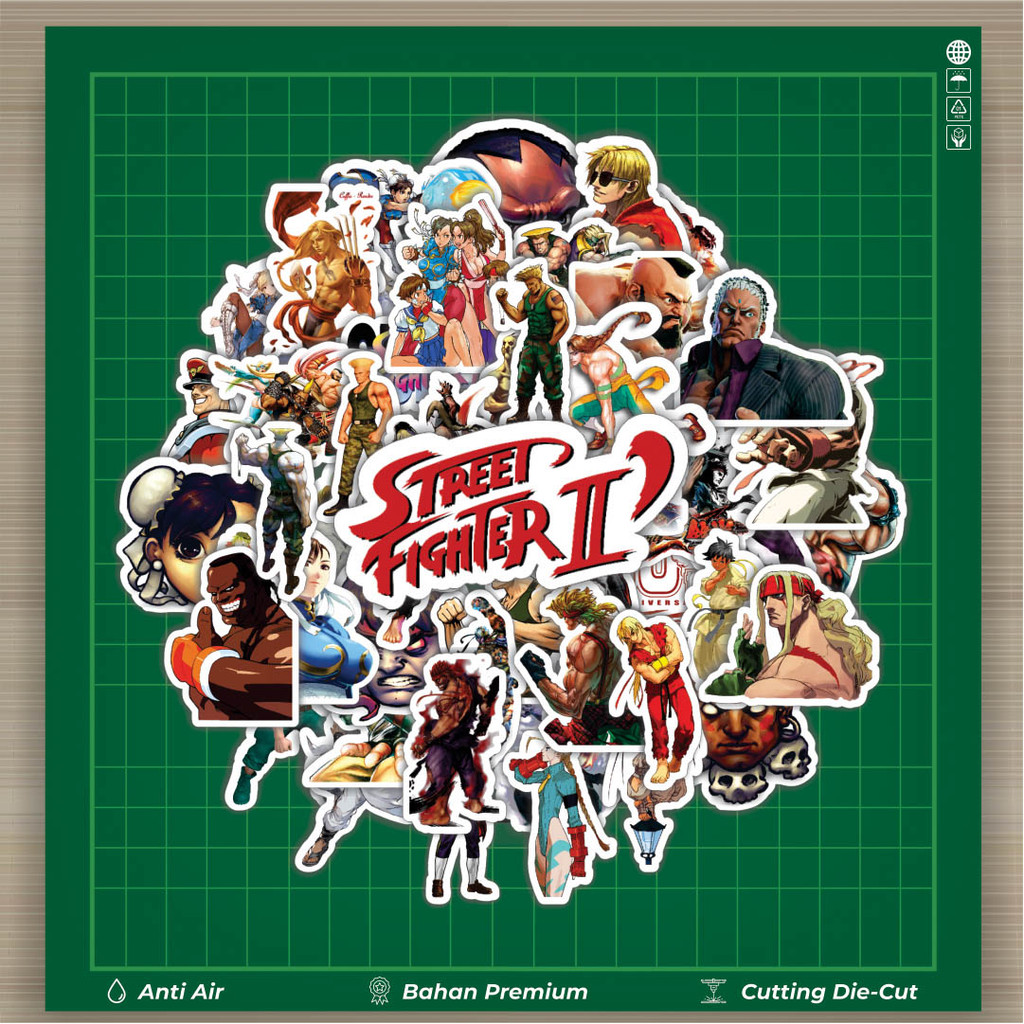 

HOT 50 PCS STIKER Stiker Video Game Series Street Fighter Character Mix 2 Stiker Fashion Cars Decal Dingin Kartu Album Custom Vinyl Anti Air- Sticker Aesthetic Buku Journal Koper Casing HP Tablet Laptop Helm Motor Botol Minum