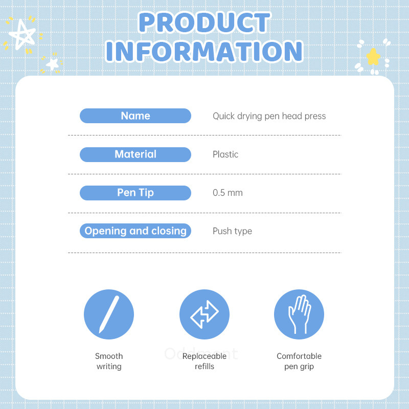 

Pena Gel Tinta Sederhana 0 Pena Ujian Siswa 5 mm Cepat Kering Pena Hitam Tipe Tekan Ujung ST