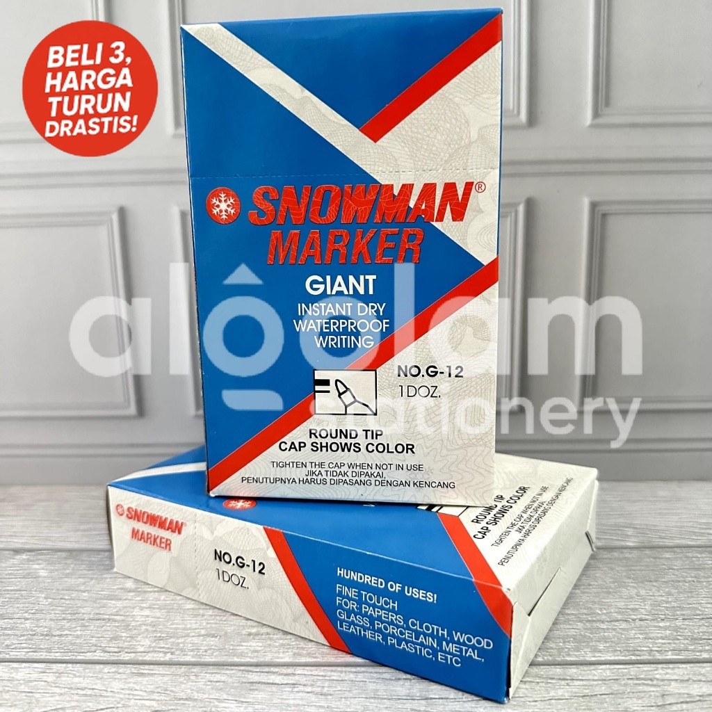 

SATU LUSIN 12 PCS Spidol Permanen Snowman