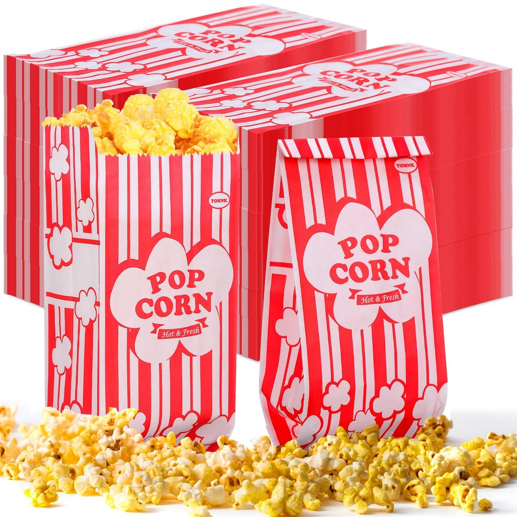 

Popcorn Packaging Bag Carnival Stripes Bags Bulk Takeaway Food Cups Snack Paper Bags Paper Small Mini Treats Containers Supplies