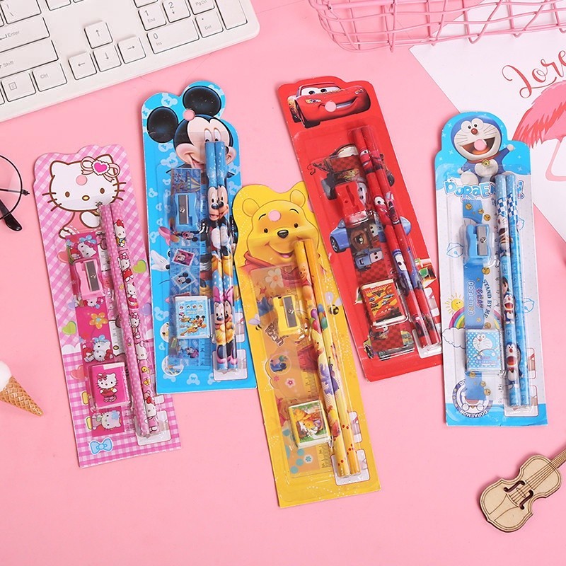

MV Pensil Set Anak 5in1 Set Alat Tulis Pensil Lucu Dan Penghapus Untuk Tempat Pensil Buku Tulis Sekolah