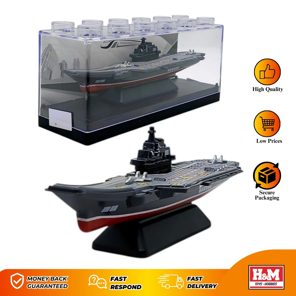 Diecast Kapal Aircraft Carrier (3) - Mainan Kendaraan Kapal Perang - Kemasan Acrilic