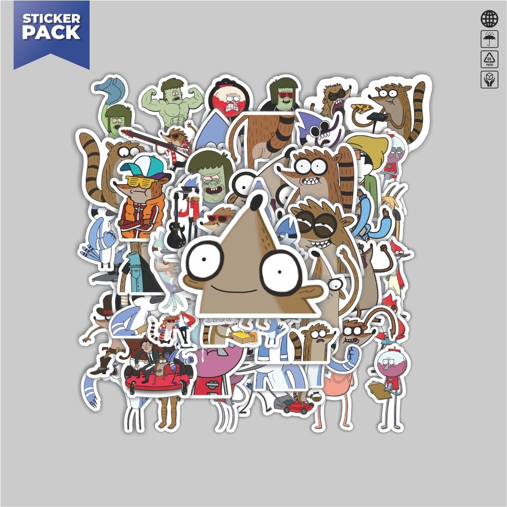 

[100PCS]Stiker Pack Stiker Kartun Series Reguler Show 2 Aesthetic Vinyl Anti Air Dekorasi Sticker Laptop Buku Journal Koper Helm Casing HP Gitar Helm Skateboard