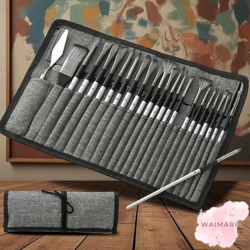 

WESEEKART Set Kuas Lukis Cat Air Minyak Nylon Paint Brush 24 PCS - MSA-214