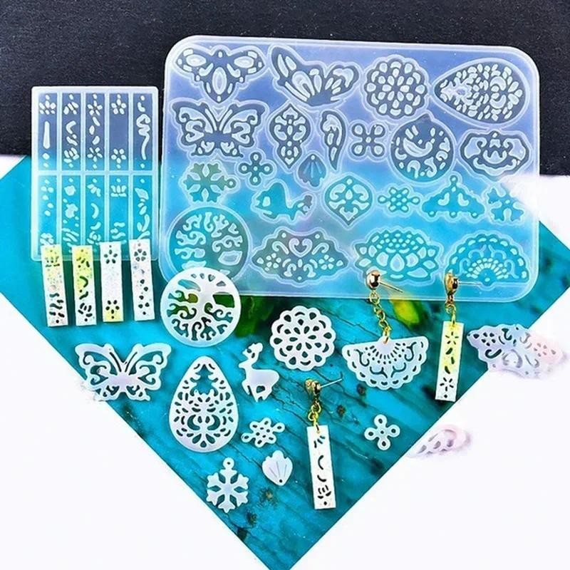 

Transparent Diy Craft Epoxy Necklace Model Dropping Pendants Silicone Moulds Crystal Earring Resin Molds Jewelry Making Tools