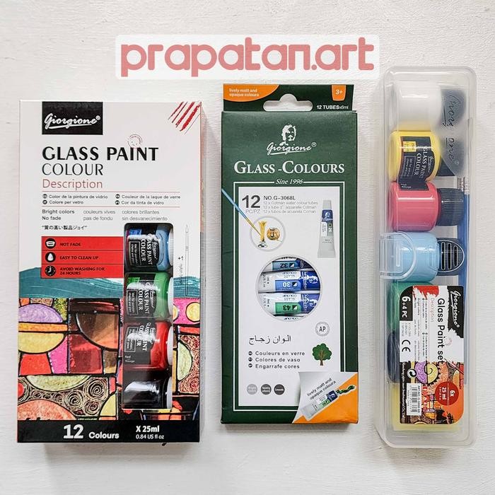 

Giorgione Glass Paint Set | Cat Kaca - 12X25ML