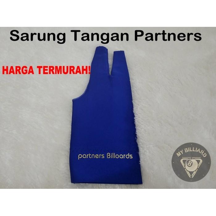 

^_^ sarung tangan billiard Partners billoards - glove gloves biliar 3 jari - Biru V$