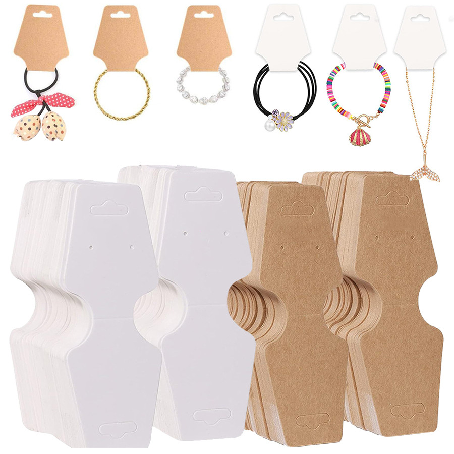 

100pcs 11.9cm Foldable Hang Tag for Clothing Jewelry Hair Accessories Pendant 3 Colors Available Writable Kraft Paper Hang Label
