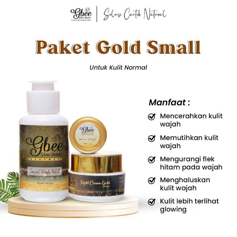 Gbee Glow Beauty Paket gold small Skincare untuk mencerahkan wajah ori