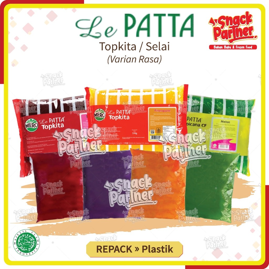 

LEPATTA REPACK 250 500 GR / 1 KG by MERO - SELAI BUAH Strawberry Blueberry Mango Mangga Pineapple Nanas Melon LEPATA