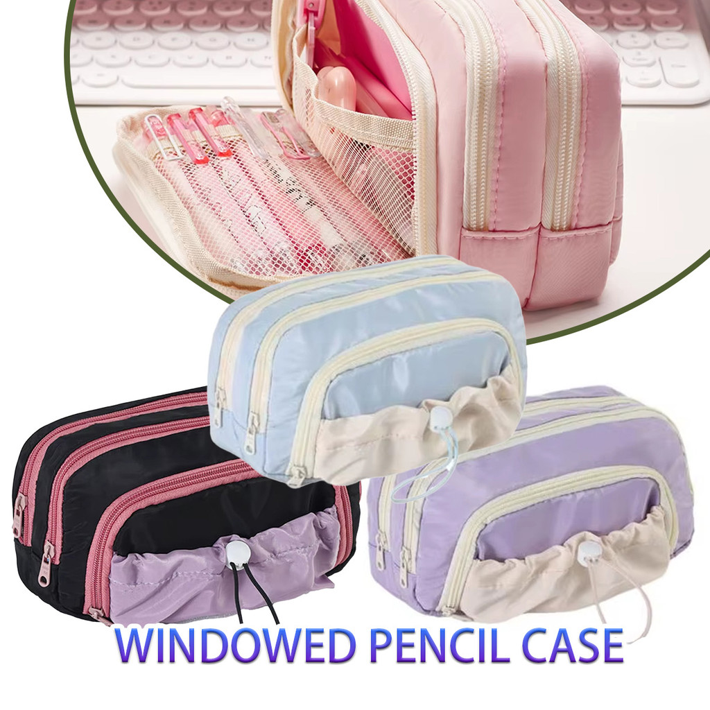 

Tempat Pensil lucu Aesthetic 3 Lapis Pengsil Ultra Large Capacity Tulis Persediaan Kantor Sekolah