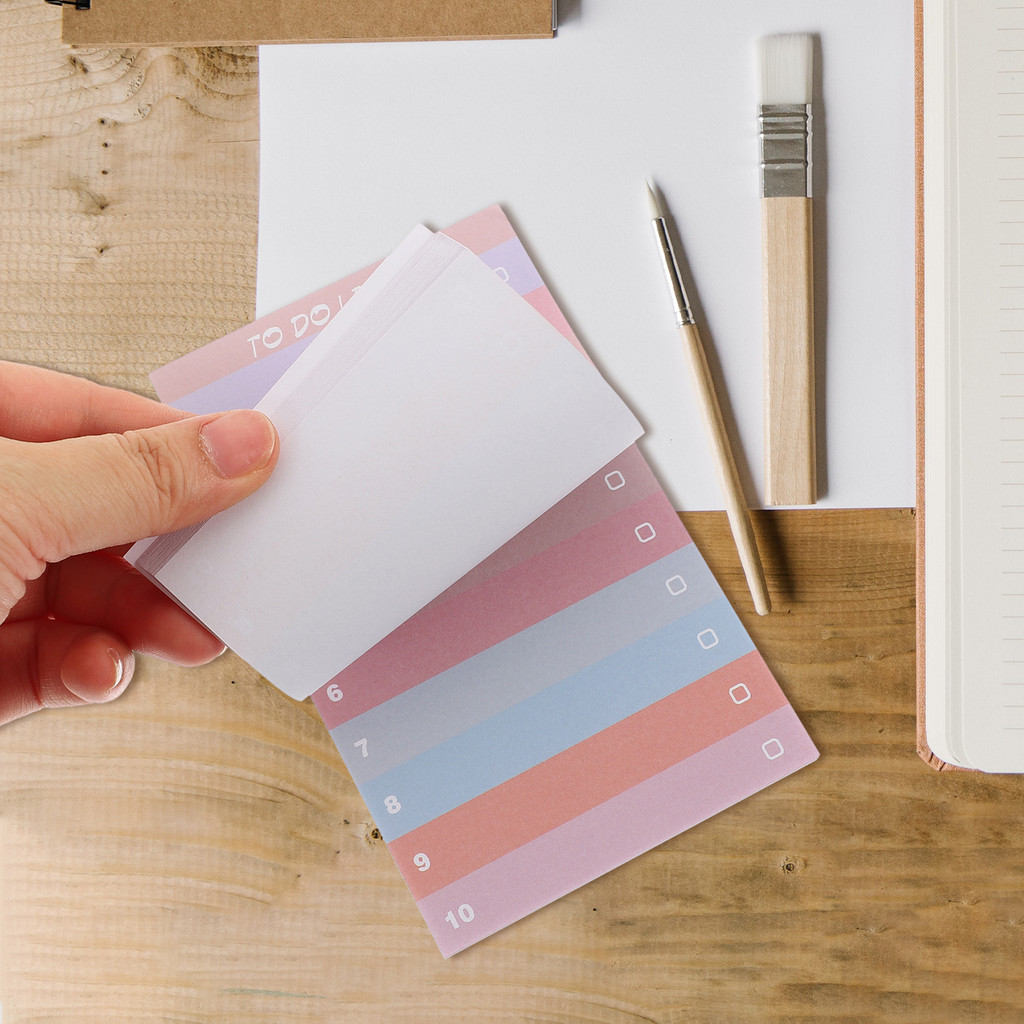 

6pcs Rainbow Note Pads Sticky Memo Stickers Simple Design Office School Supplies Portable Household Notepad Self Adhesive Pad