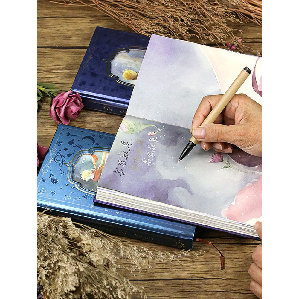 

Prince 128color page illustrations diary high-value notebook notebook retro and thick Korean stationery for students