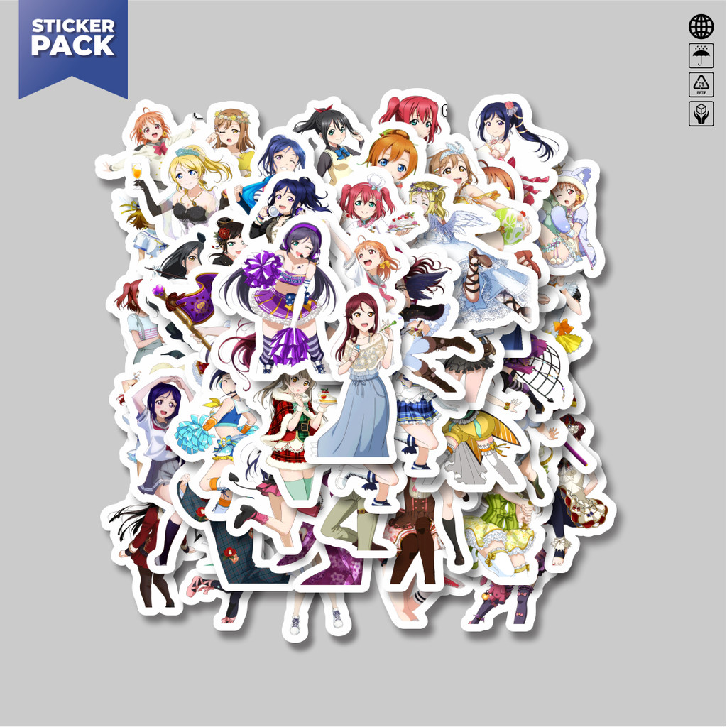 

[100PCS]Stiker Pack Stiker Anime Series Love Live Character Mix 7 Aesthetic Vinyl Anti Air Dekorasi Sticker Laptop Buku Journal Koper Helm Casing HP Gitar Helm Skateboard