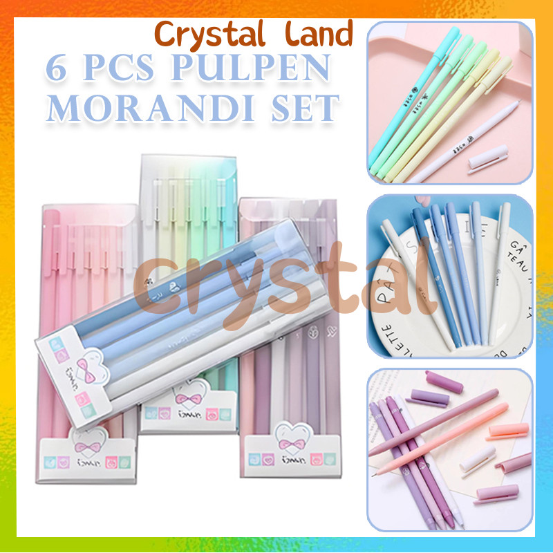 

6PCS Pulpen Netral 0.5MM / Pulpen Tabung Jarum Warna Hitam / Pena