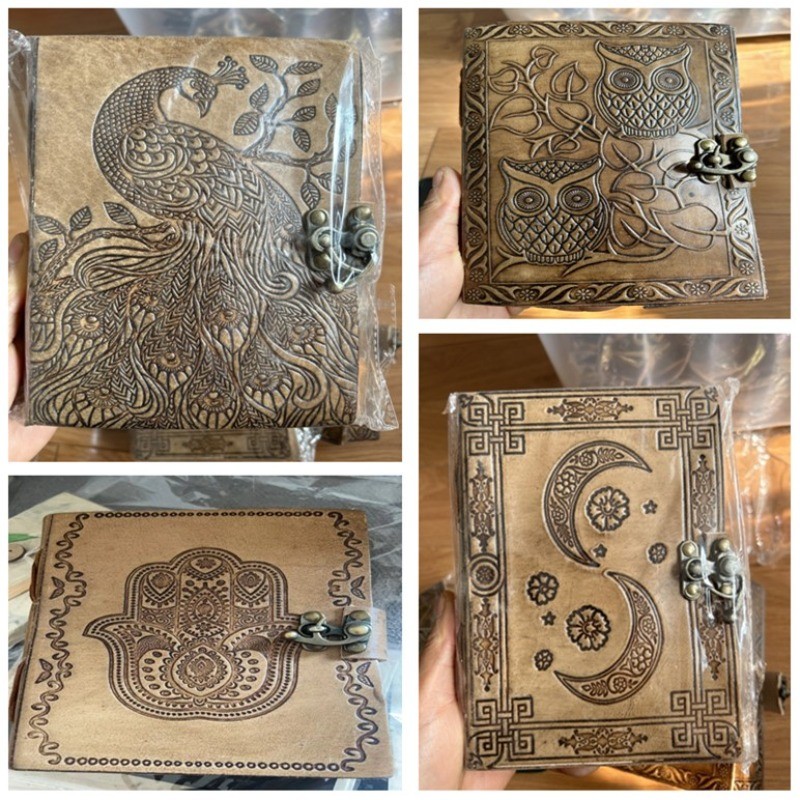 

100sheets Thickened Paper Nepal Handwork Notebook Cowhide Cover Creative Vintage Art Sketchbook Sketching Painting Supplies