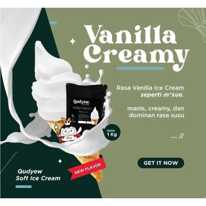 

Qudyew Es krim Powder rasa Susu Vanila Creamy manis Seperti Mixue