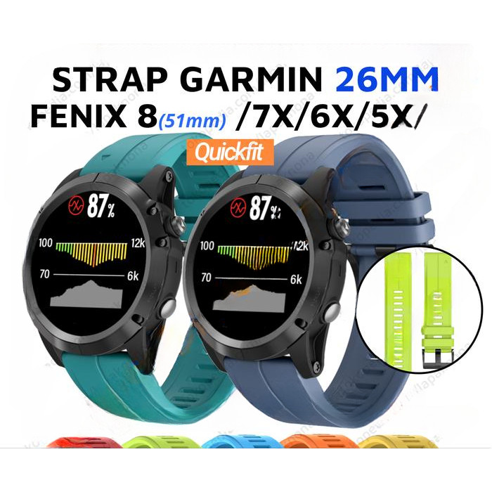 QUICKFIT 26mm Strap Garmin Fenix 8 51mm / 7X / 6X / 5X / 3 / 3 HR Plus Pro Sapphire Instinct 2X Quat