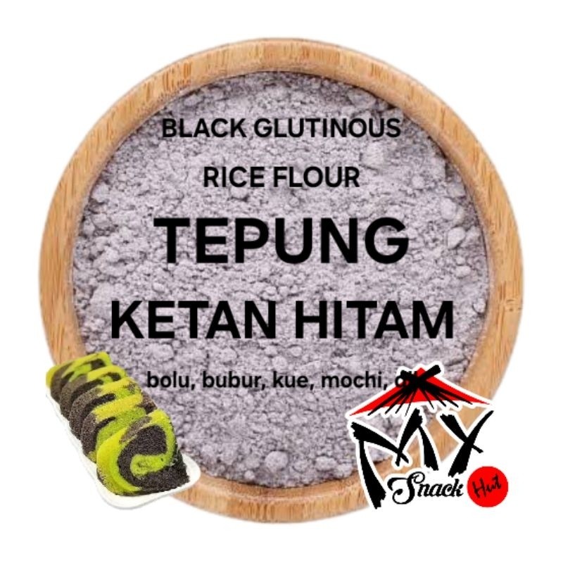

TEPUNG KETAN HITAM 100GR PURE BLACK GLUTINOUS RICE FLOUR MOCHI RONDE BUBUK HEI NUO MI FEN 黑糯米粉 HALAL