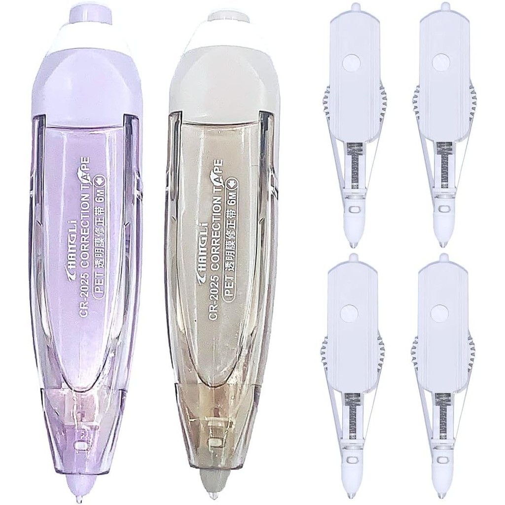 

Retractable Correction Tape White Out Refillable Tape Applicator with 8 Replacement Whiteout Tape School Office Supplies
