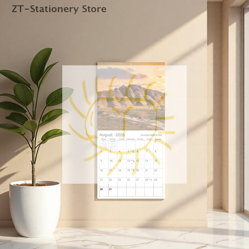 

1pcs New 2026 Calendar - 12 Month National Park Calendar Fun Cute Home Decoration For Scheduling And More