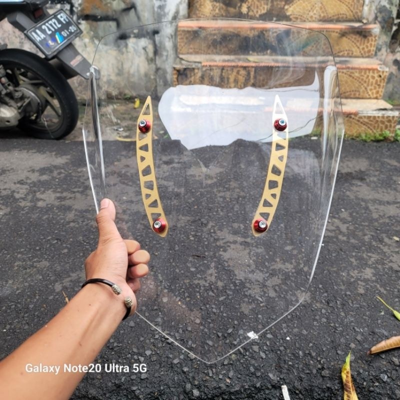 LUNDONGSHOP Visor Yamaha Nmax New Plus Bracket Garnish Windshield Nmax New Tebal 3 Mili
