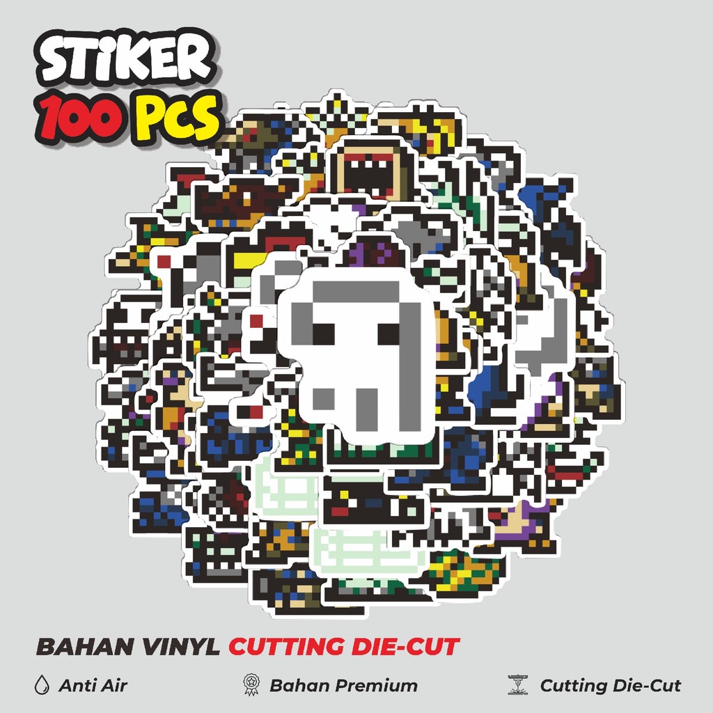 

Terbaru! 50 pcs Stiker Pixel Digimon V15 Dekorasi Lucu Kreatif untuk Notebook, Skateboard, HP