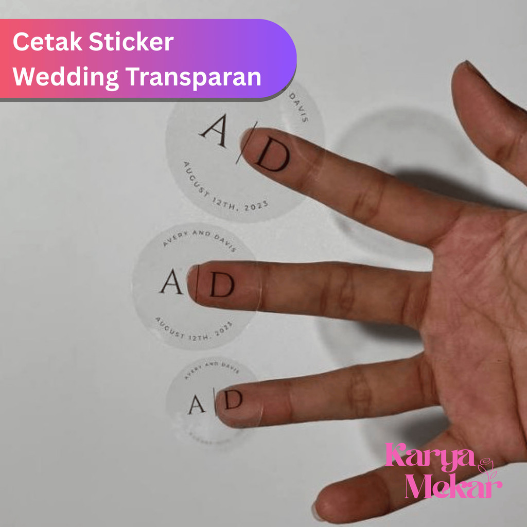 

[ISI 140pcs] Sticker Transparan Souvenir Bulat Stiker Wedding Pernikahan Lingkaran Minimalis WT