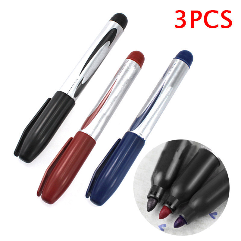 

3pcs/set Classic Black Red Blue Permanent Marker Indelible Waterproof Oily Pens Waterproof Markers Pen Office School Stationery