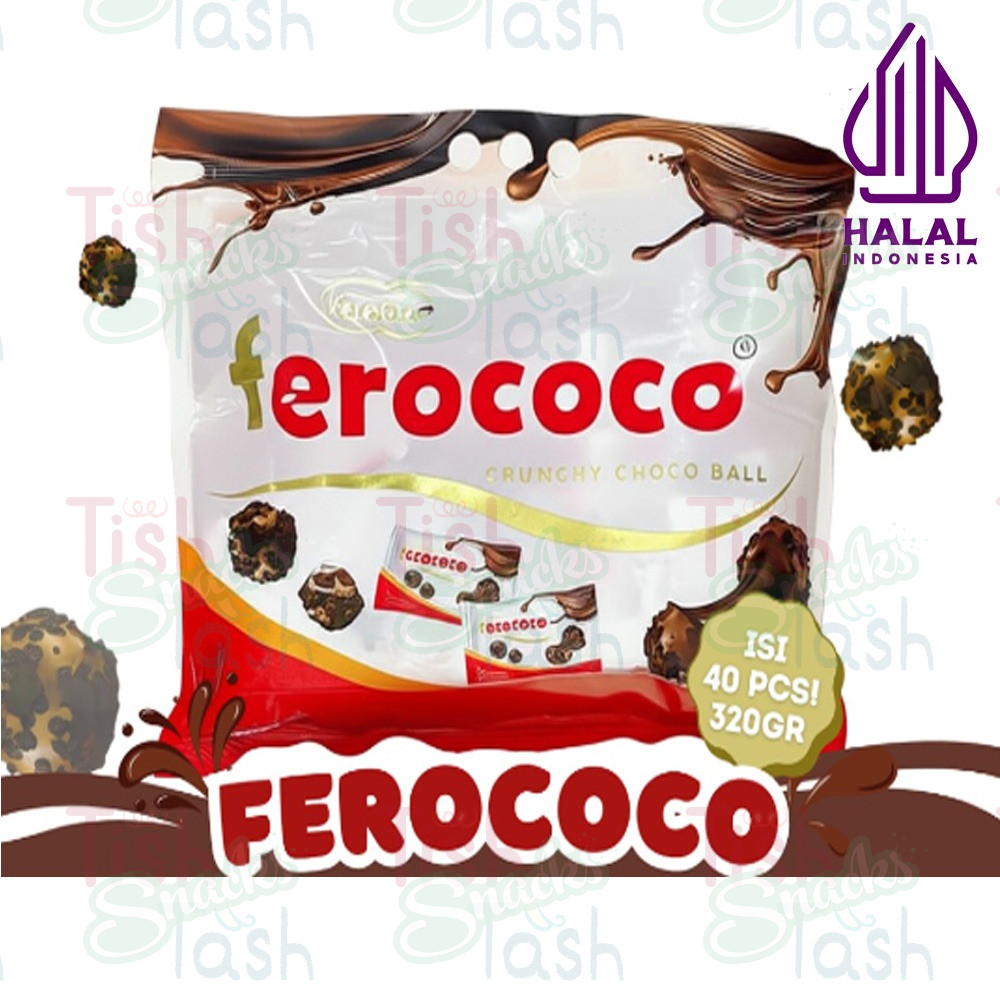 

Ferococo Chocolate Ball 320gr Cokelat Bulat Crunchy Coated Cookie Isi 40 HALAL