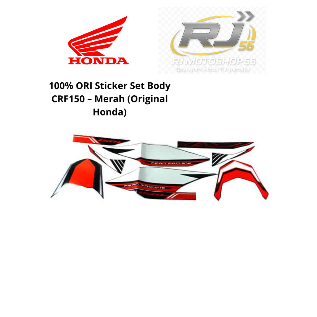 100% ORI Sticker Set Body CRF150 – Merah (Original Honda)
