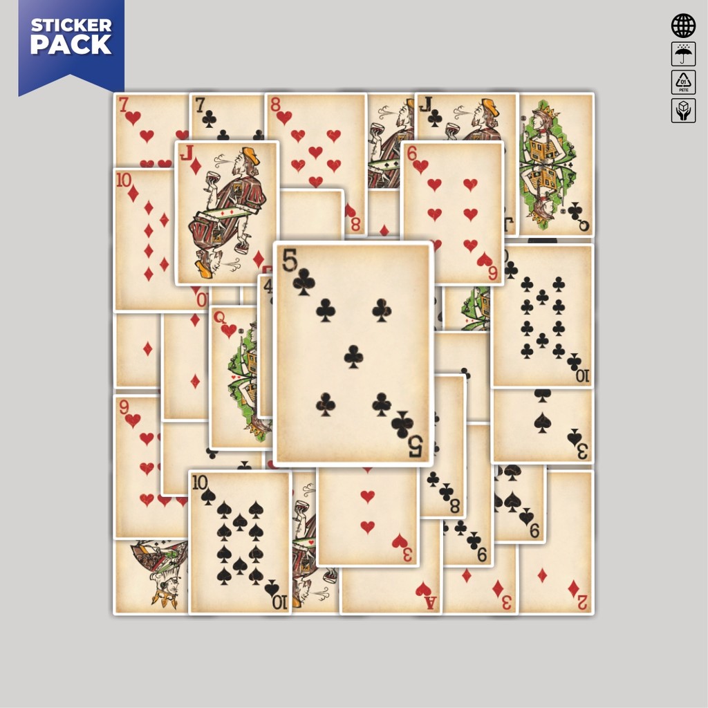 

[100PCS]Stiker Pack Stiker Game Kartu Poker V1 Aesthetic Vinyl Anti Air Dekorasi Sticker Laptop Buku Journal Koper Helm Casing HP Gitar Helm Skateboard