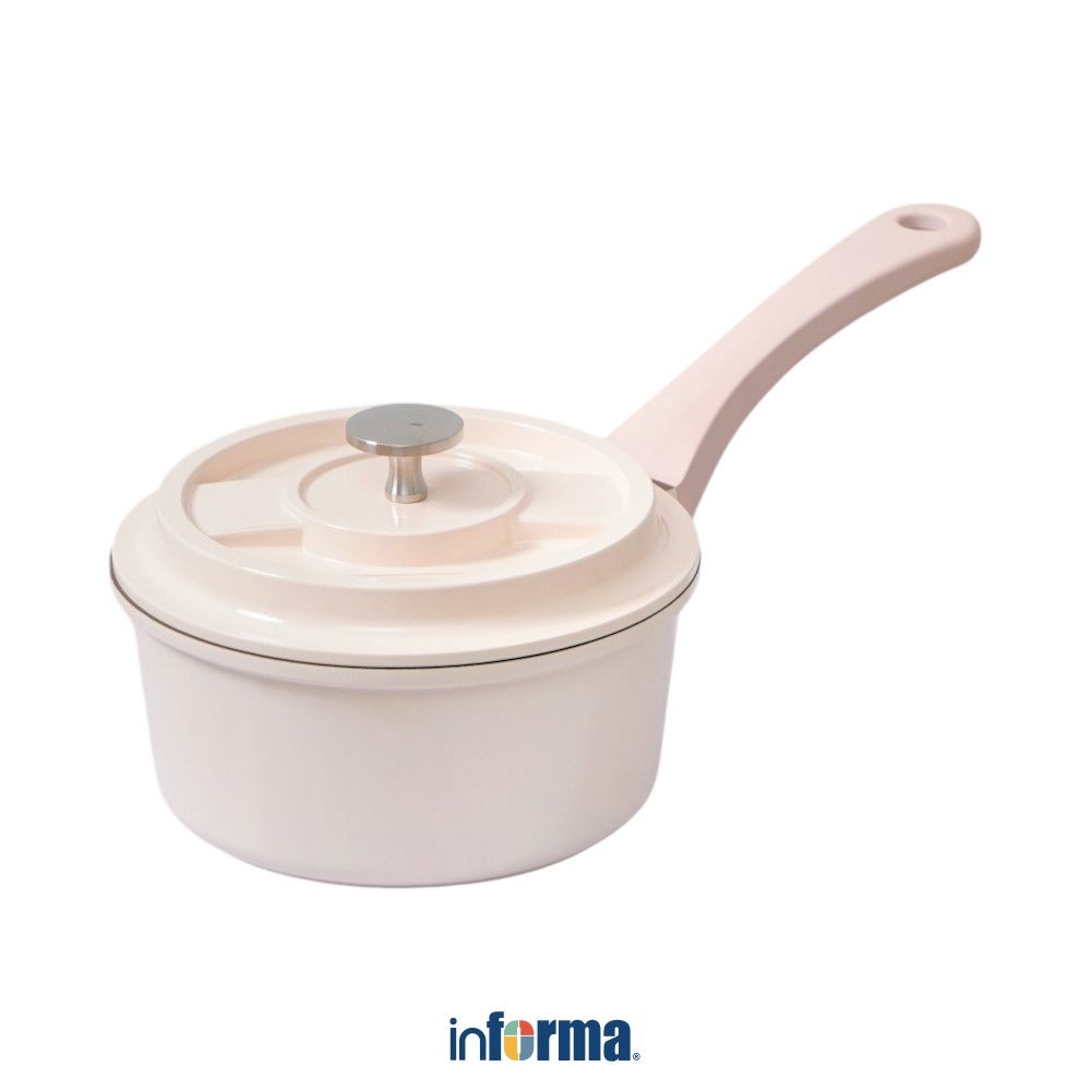 Informa Cooking Color 18 cm Cara Panci Saucepan - Pink Pot Masak Kuah Sup Perlengkapan Dapur Peralat