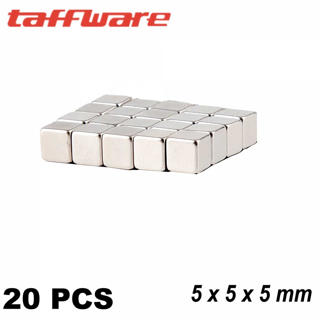 Taffware Strong Neodymium Magnet NdFeB N35 5x5x5mm - F001699 -MR