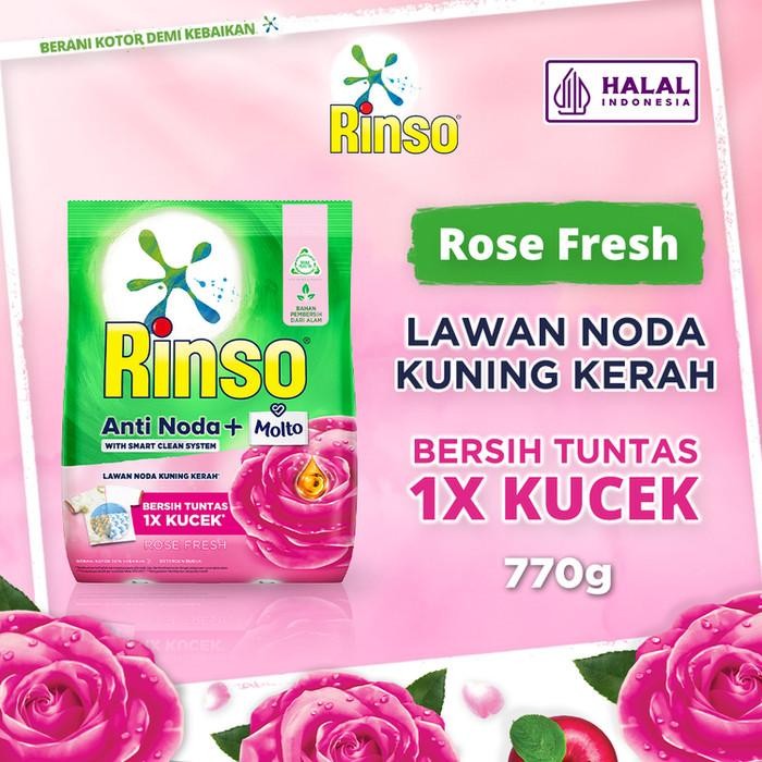 RINSO Molto Rose Fresh / Perfume Essence Deterjen Bubuk 1.8Kg - RoseFresh770gx2