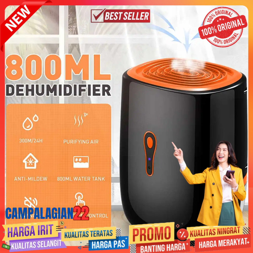 YANGZI Dehumidifier 2in1 Moisture Absorber Portable Low Noise 800ml - VS-DH07