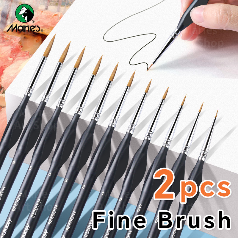 

Marie's 2pcs Fine Micro Paint Brush,11 Sizes Detail Paintbrushes for Number Painting,Acrylic,Craft,Mini Figure,Rock for Artists