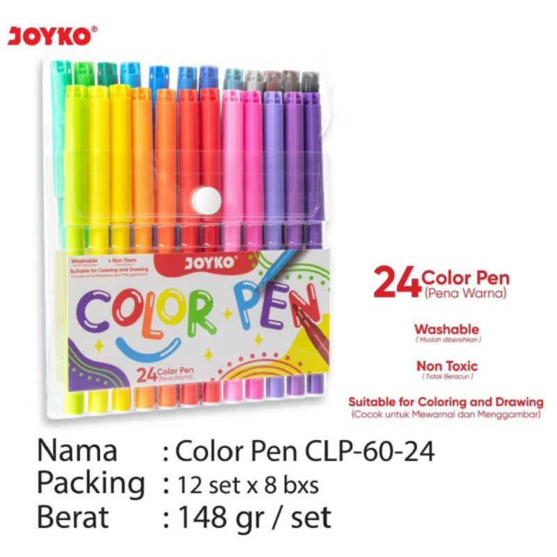 

Spidol Warna Joyko/Color Pen CLP-60-24 ( 1set/24warna )