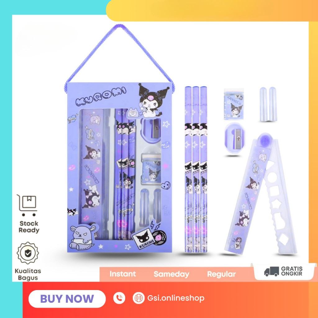 

Kotak Pensil Sanrio Study Set | ATK | Alat Tulis Sekolah Lengkap | Tempat Pensil Kuromi Set Karakter Lengkap